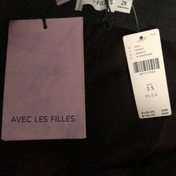 💛 2X 💛 NWT Anthro Leggings Pants Faux Suede Vegan Soft Slit Front​ - Picture 6 of 7